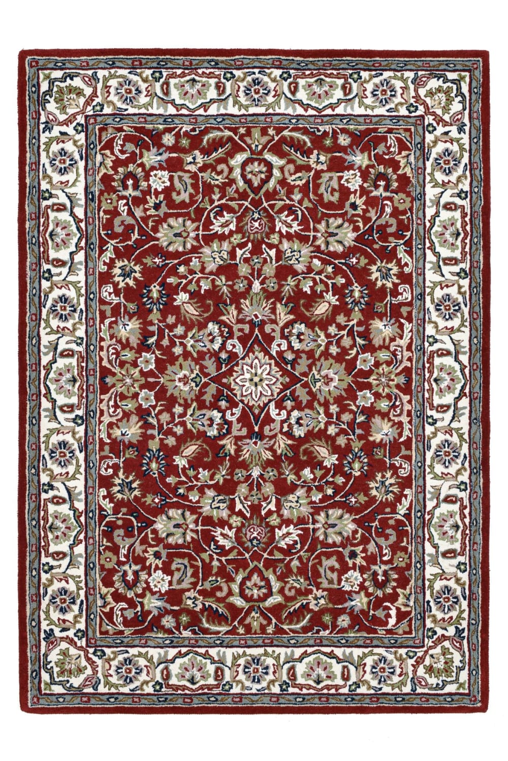 THEKO Handgetufteter Orientteppich rot 190x290 cm style exotic - Wolle