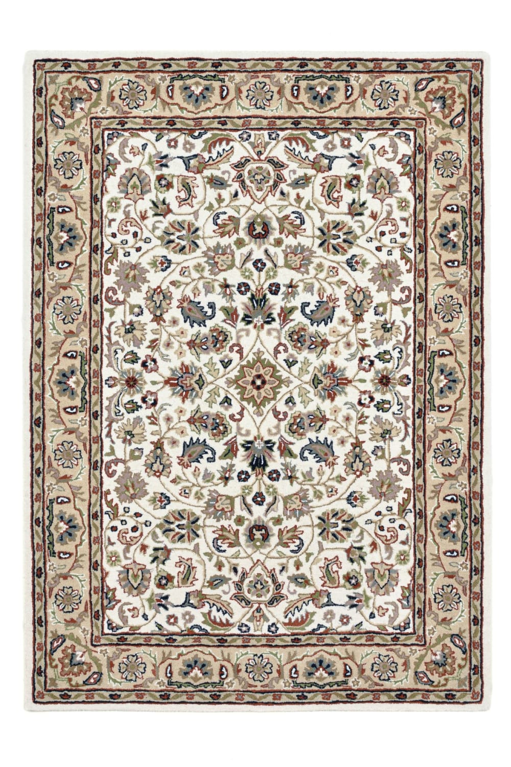 Tapis tufté main au design oriental beige 40x60 cm