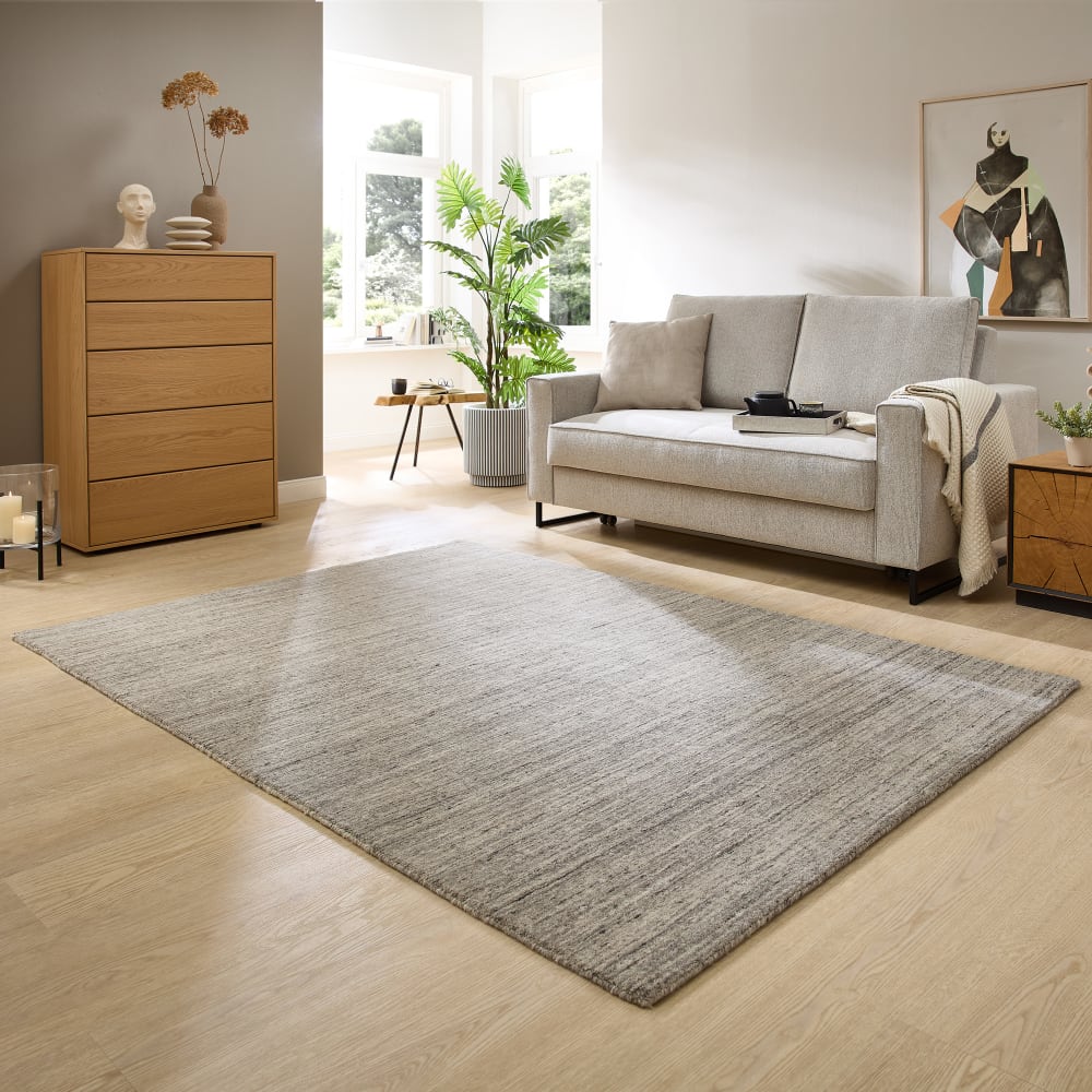 Tapis chiné tissé à la main gris 60x90 cm — vue 3