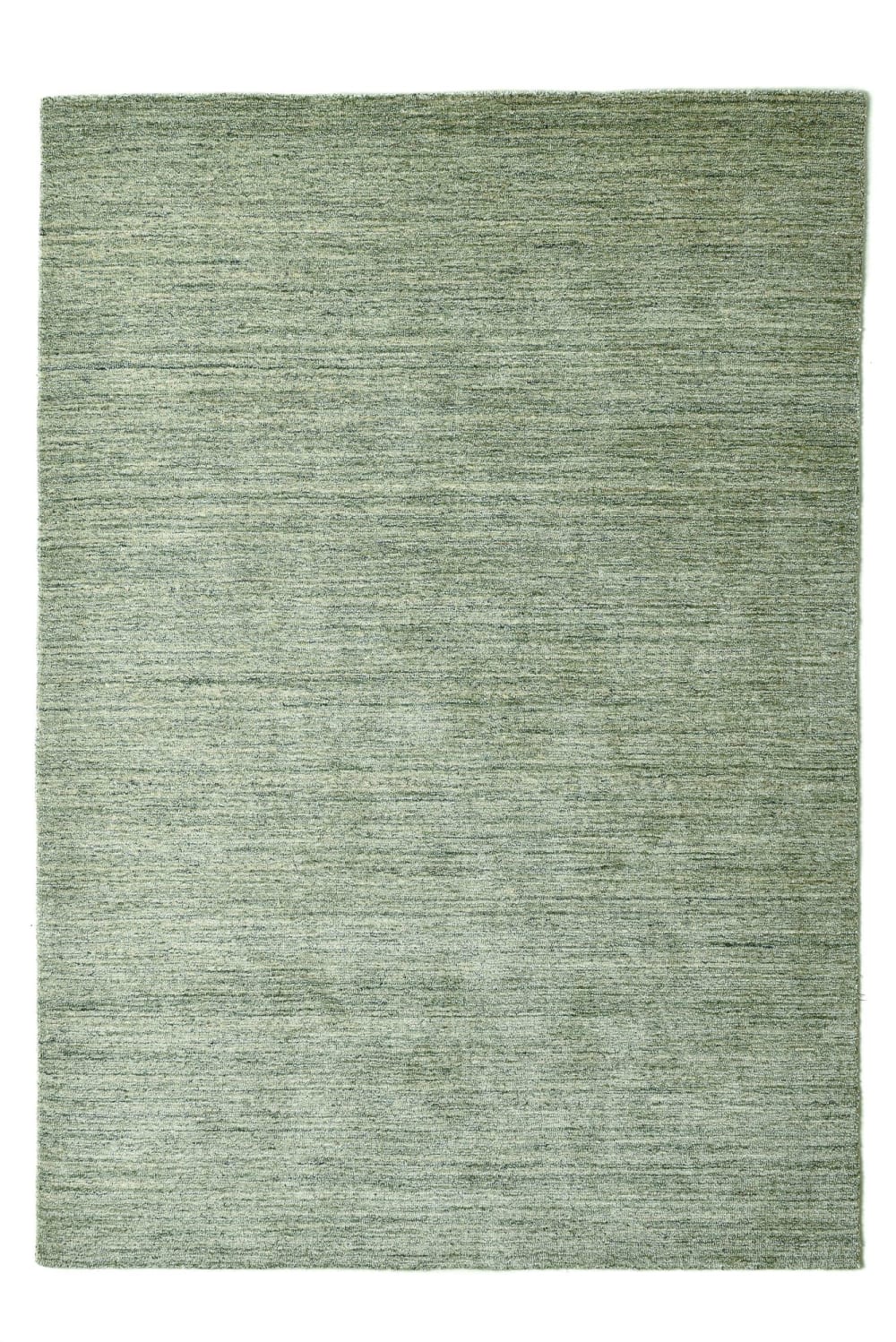 THEKO Handgewebter Wohnzimmerteppich aus Viskose und Wolle Grün 70x140 cm style industrial Grün Wolle