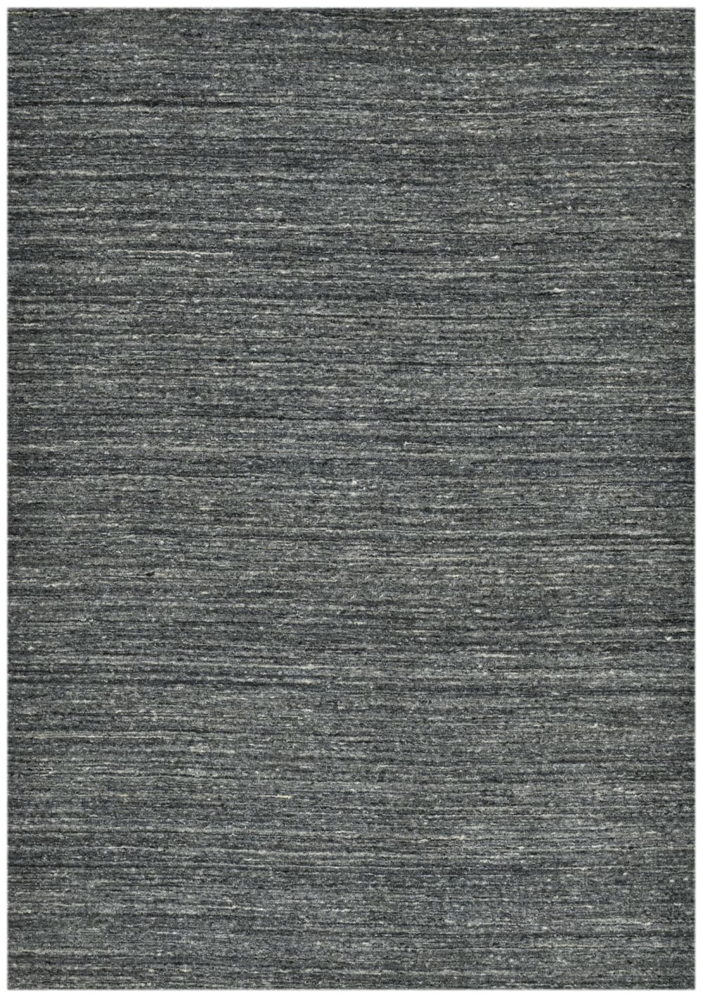 THEKO Handgewebter melierter Teppich in Anthrazit 90x160 cm Schwarz Wolle