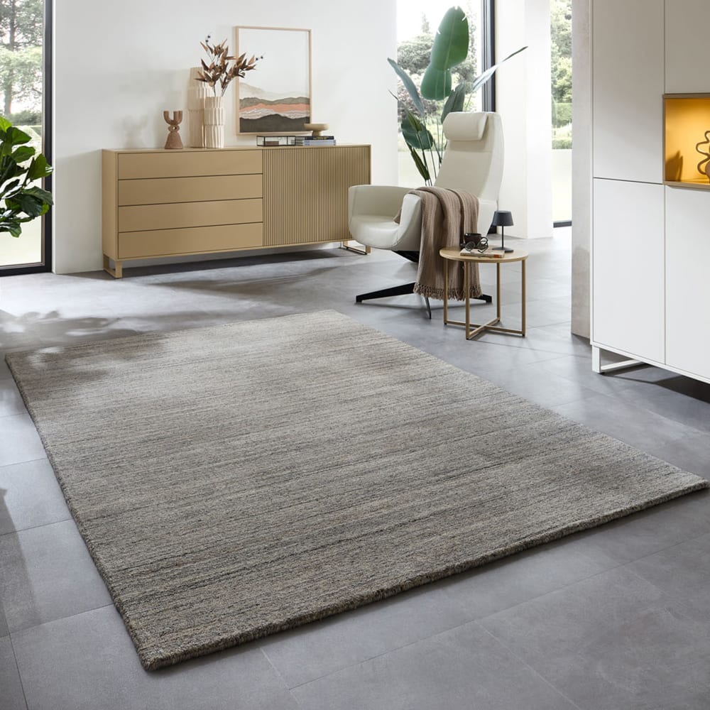Tapis de salon tissé main en viscose et laine Gris 40x60 cm — vue 3