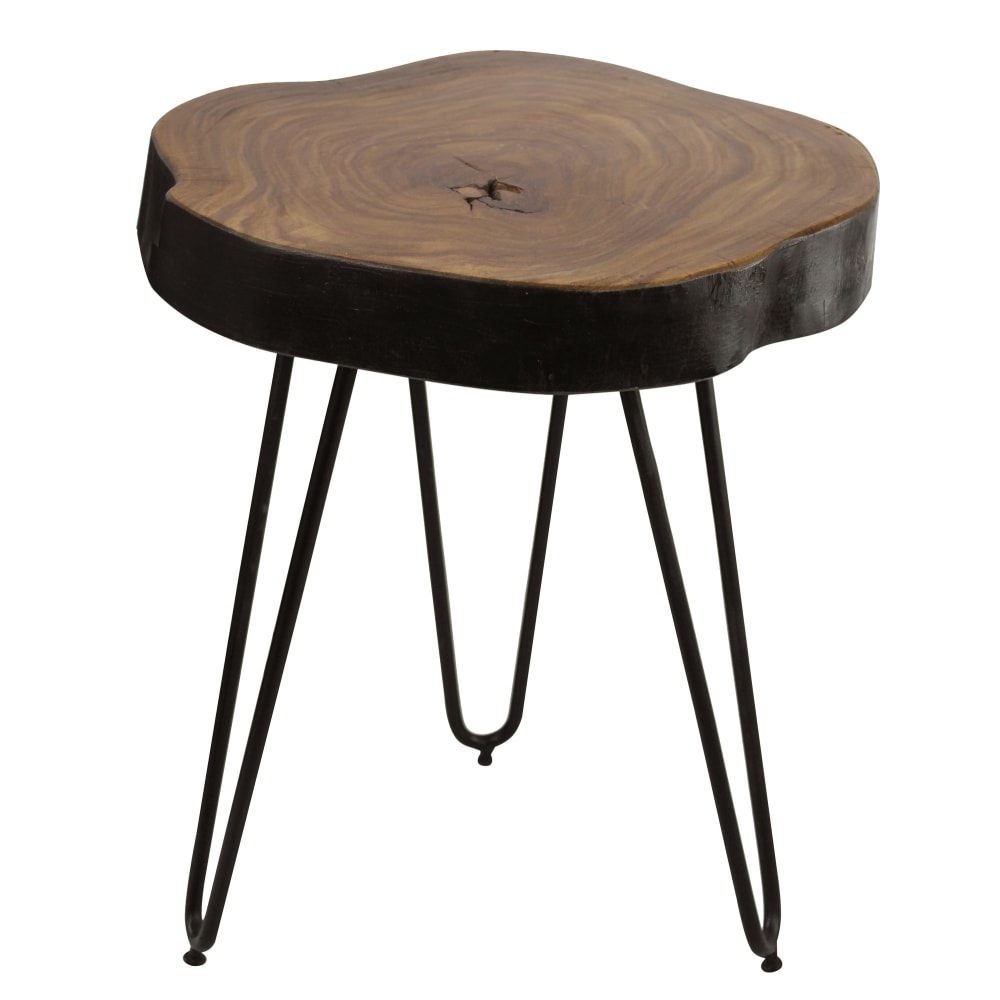 Table d'appoint en bois massif de sheesham, marron
