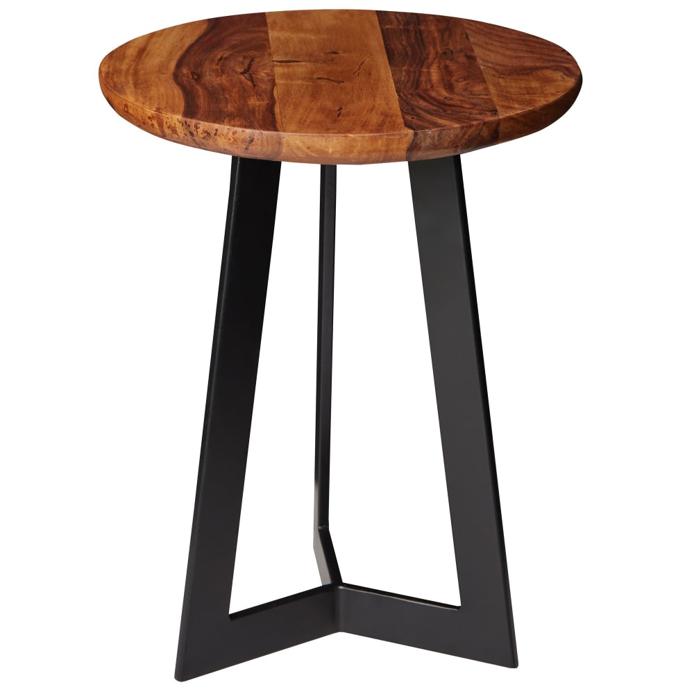 Table d'appoint en bois massif de sheesham, marron