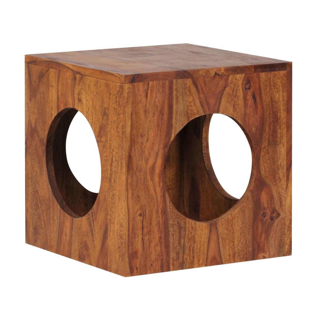 Table d'appoint en bois massif de sheesham, marron