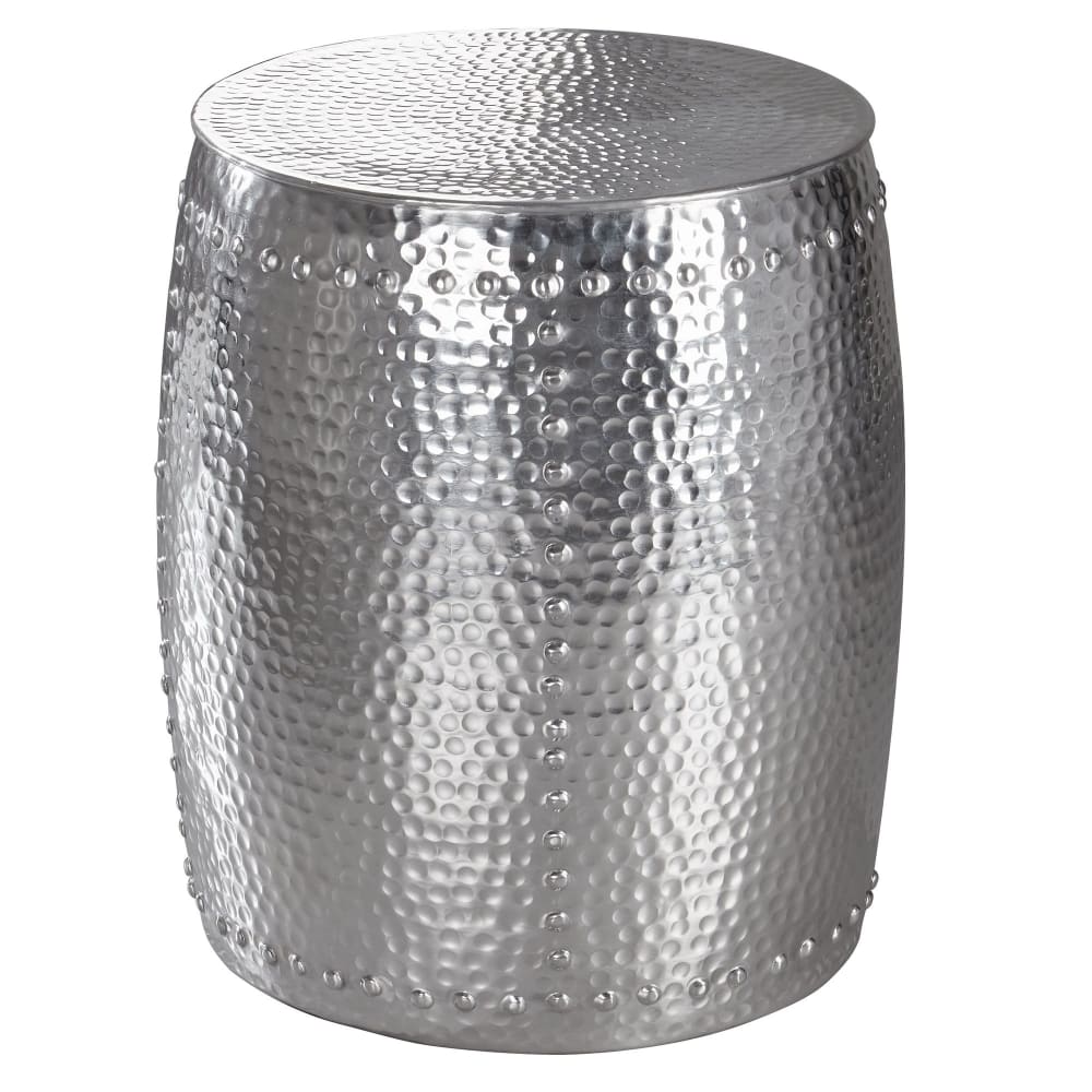 Table d'appoint en aluminium, argenté