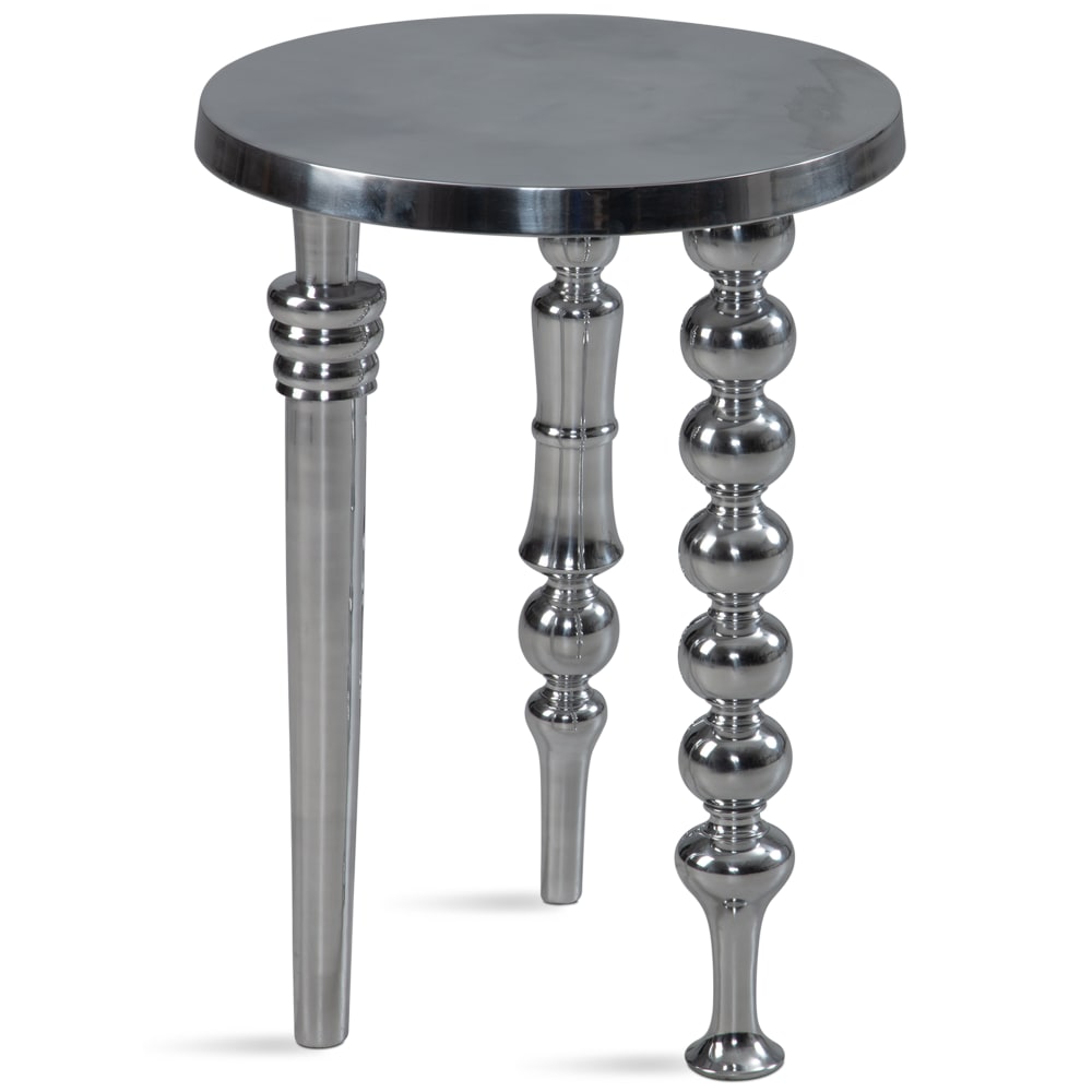 Table d'appoint en aluminium, argenté