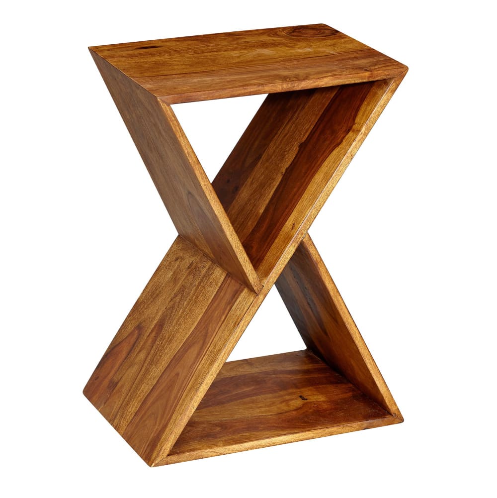 Table d'appoint en bois massif de sheesham, marron