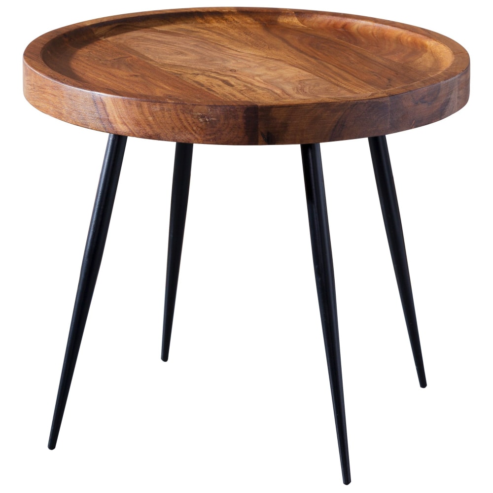 Table d'appoint en bois massif de sheesham, marron