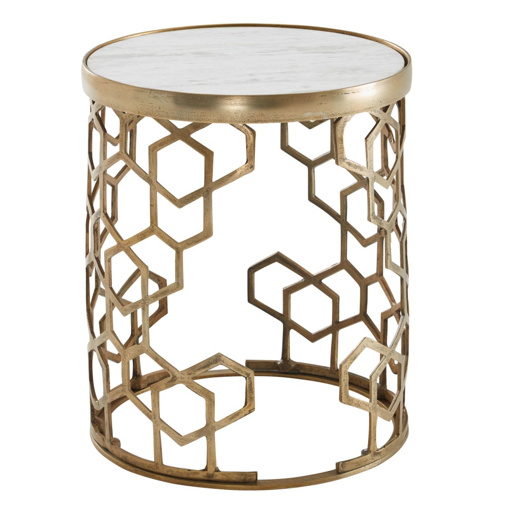 Table d'appoint en marbre, blanc Table d'appoint en marbre, blanc