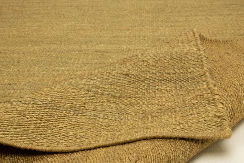 Tapis de salon fin en jute fabriqué à la main vert foncé 70x140 cm — vue 4