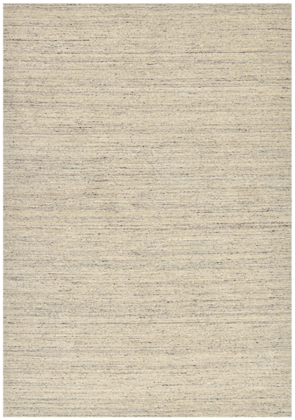 THEKO Handgewebter melierter Teppich in Naturgrau 70x140 cm Mehrfarbig Wolle