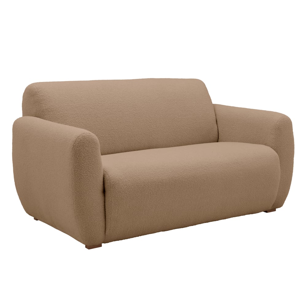 Canapé en tissu bouclette marron 2 places