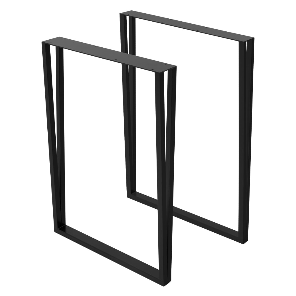 ML-Design Tischbeine 2er Set 50xH71,5 cm, Schwarz, rechteckige Form, aus Stahl Schwarz Metall