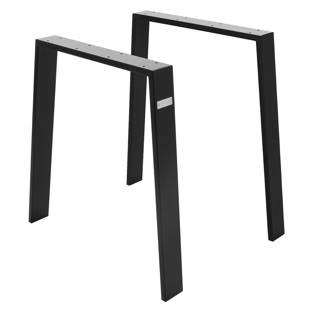ML-Design Tischbeine 2er Set Loft 75x72 cm Schwarz matt Stahl U-Form Industrial Schwarz Metall