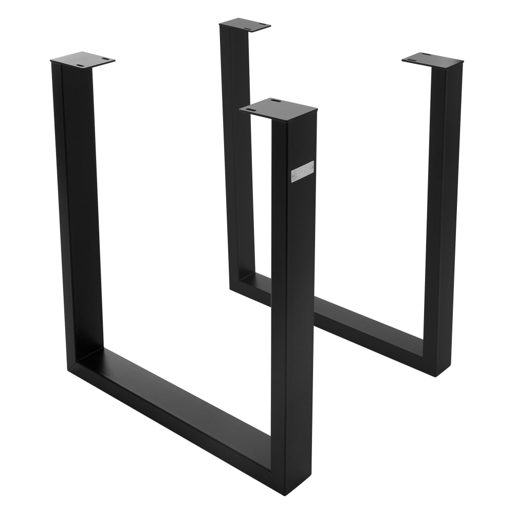 ML-Design Tischbeine 2er Set U-Form 70x74 cm Schwarz Stahl Industrial 8x4 cm Schwarz Metall