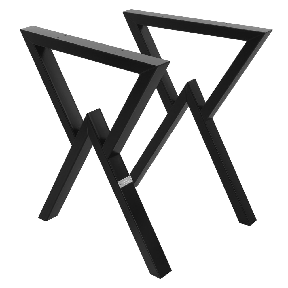 ML-Design Tischbeine 2er Set 60xH72 cm, Schwarz, X-Form, aus Stahl, Industrial Schwarz Metall