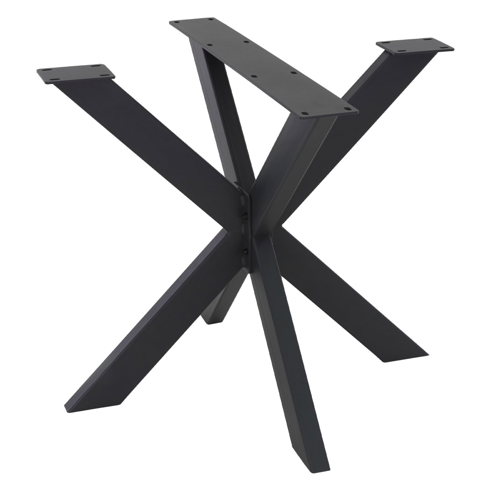 ML-Design Tischgestell Spider 85 x 85 x 71 cm, Schwarz, X-Design, aus Stahl Schwarz Metall