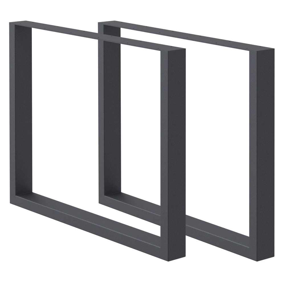ECD Germany Tischbeine 2er Set 90 x 72 cm, Anthrazit, aus Stahl, Industriedesign Grau Metall