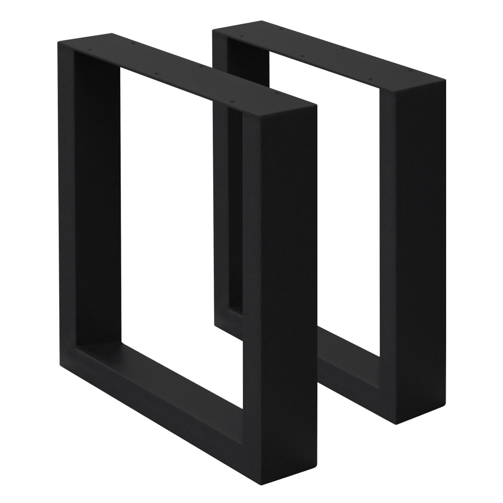 ECD Germany Tischbeine 2er Set 40 x 43 cm, Schwarz, aus Stahl, Industriedesign Schwarz Metall