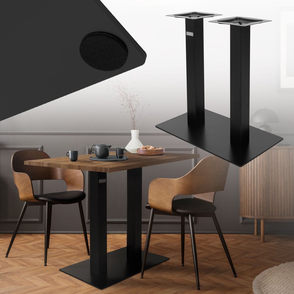 Tischgestell Doppel Schwarz, Höhe 72 cm, Stahl, Indoor&Outdoor,