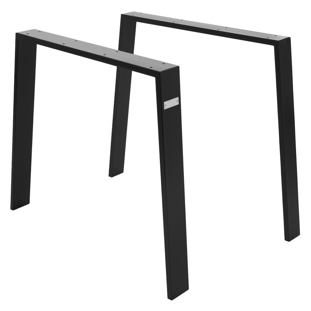 ML-Design Tischbeine 2er Set Loft 90x72 cm Schwarz matt Stahl U-Form Industrial Schwarz Metall