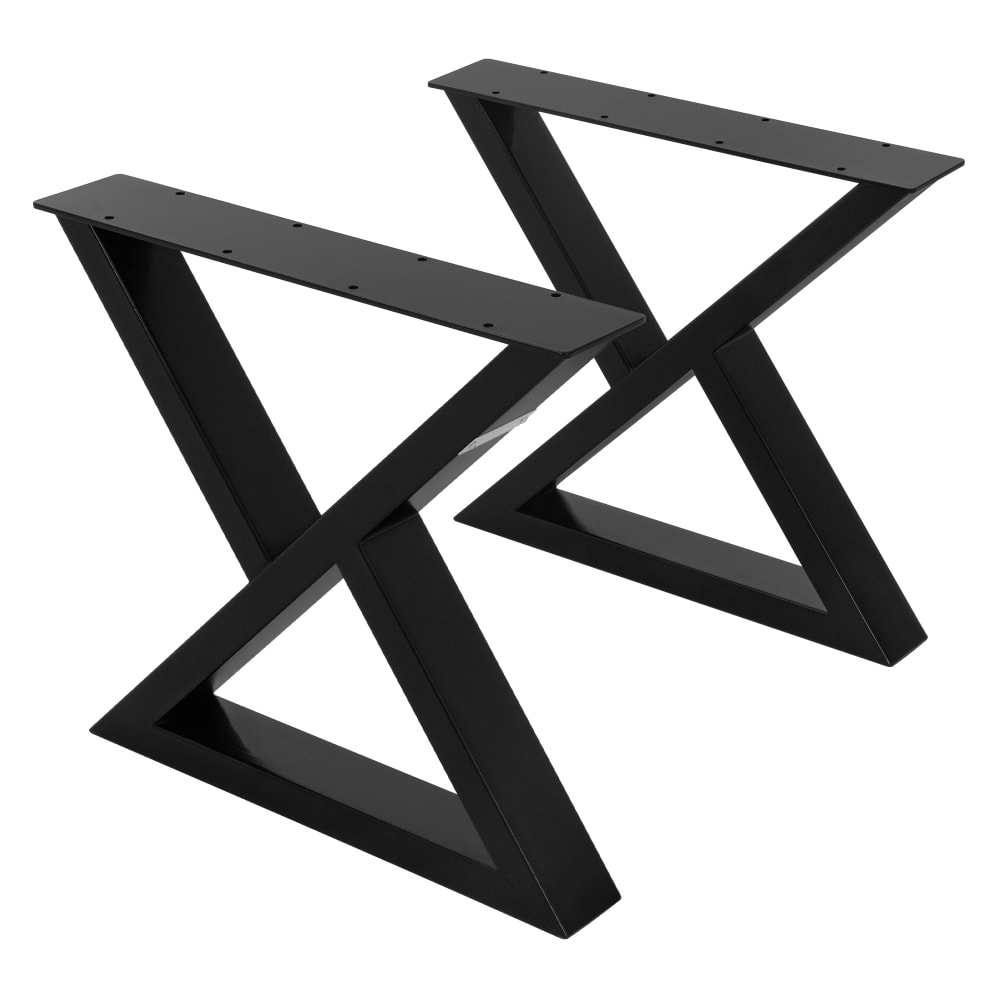 ML-Design Tischbeine 2er Set 43xH40 cm, Schwarz, X-Form, aus Stahl, Industrial Schwarz Metall