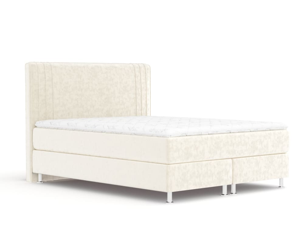 Maison de Reve Boxspringbett mit Taschenmatratze aus Samtstoff, 200x200 cm style modern Beige