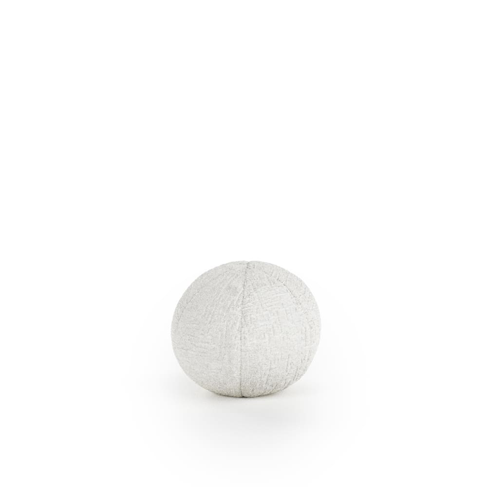 Maison de Reve Zierkissen aus Chenille-Stoff, Durchmesser 13 cm Weiß Stoff