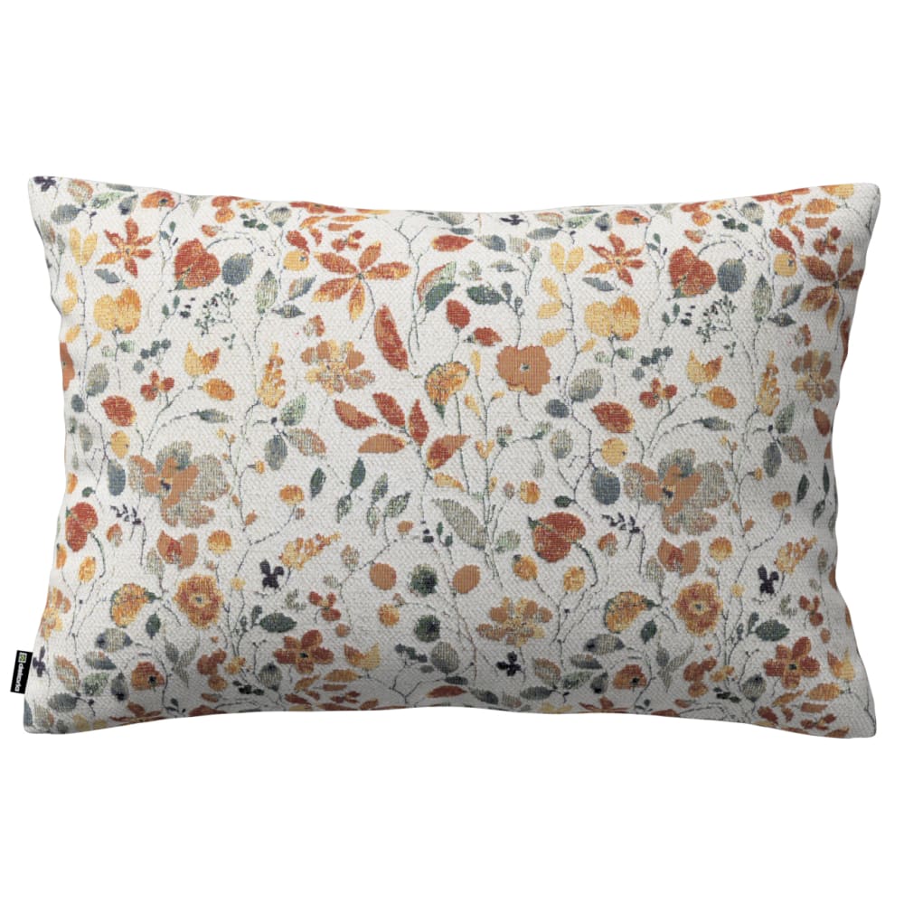Dekoria Geblümte Kissenhülle, beige und orange, 47x28 cm style landhaus Mehrfarbig Stoff