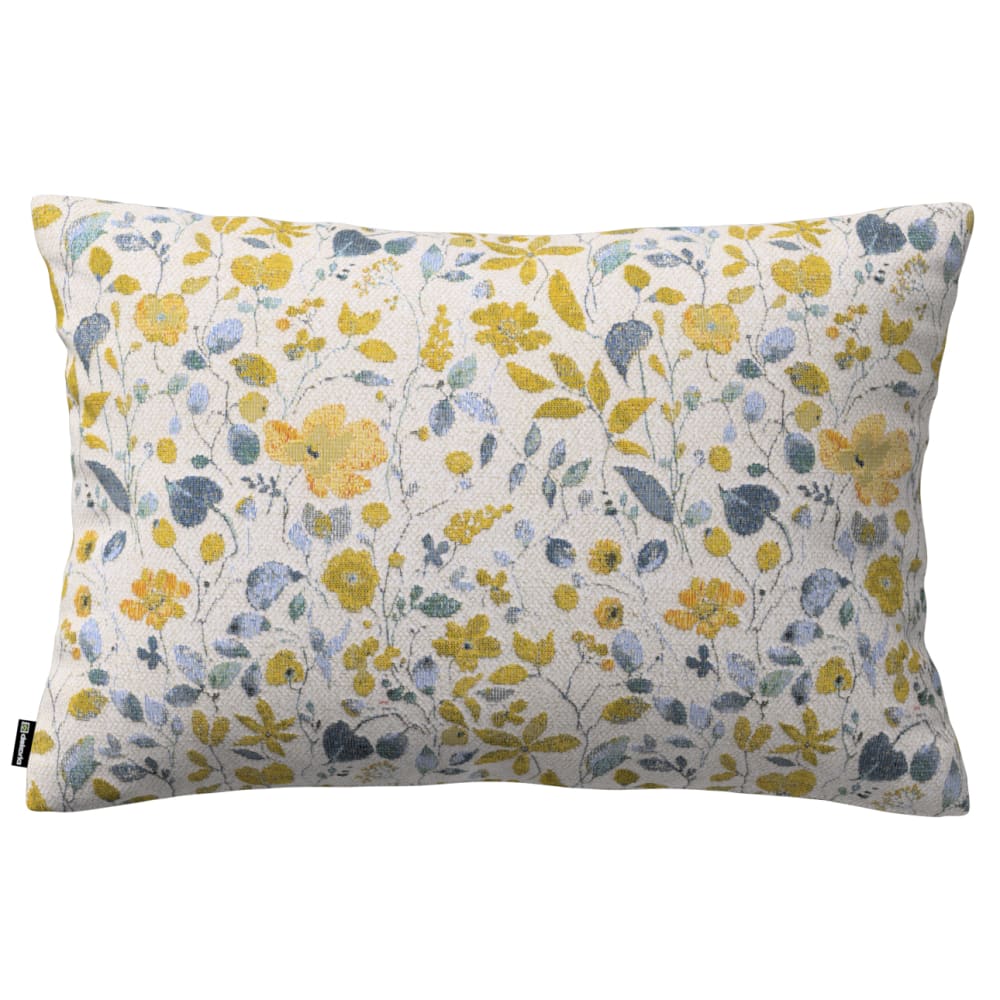 Dekoria Geblümte Kissenhülle, blau und gelb, 47x28 cm style landhaus Mehrfarbig Stoff