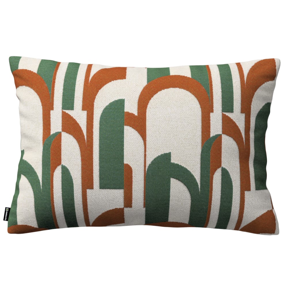 Dekoria Gemusterte Kissenhülle, grün ud karamel, 47x28 cm style modern - Stoff