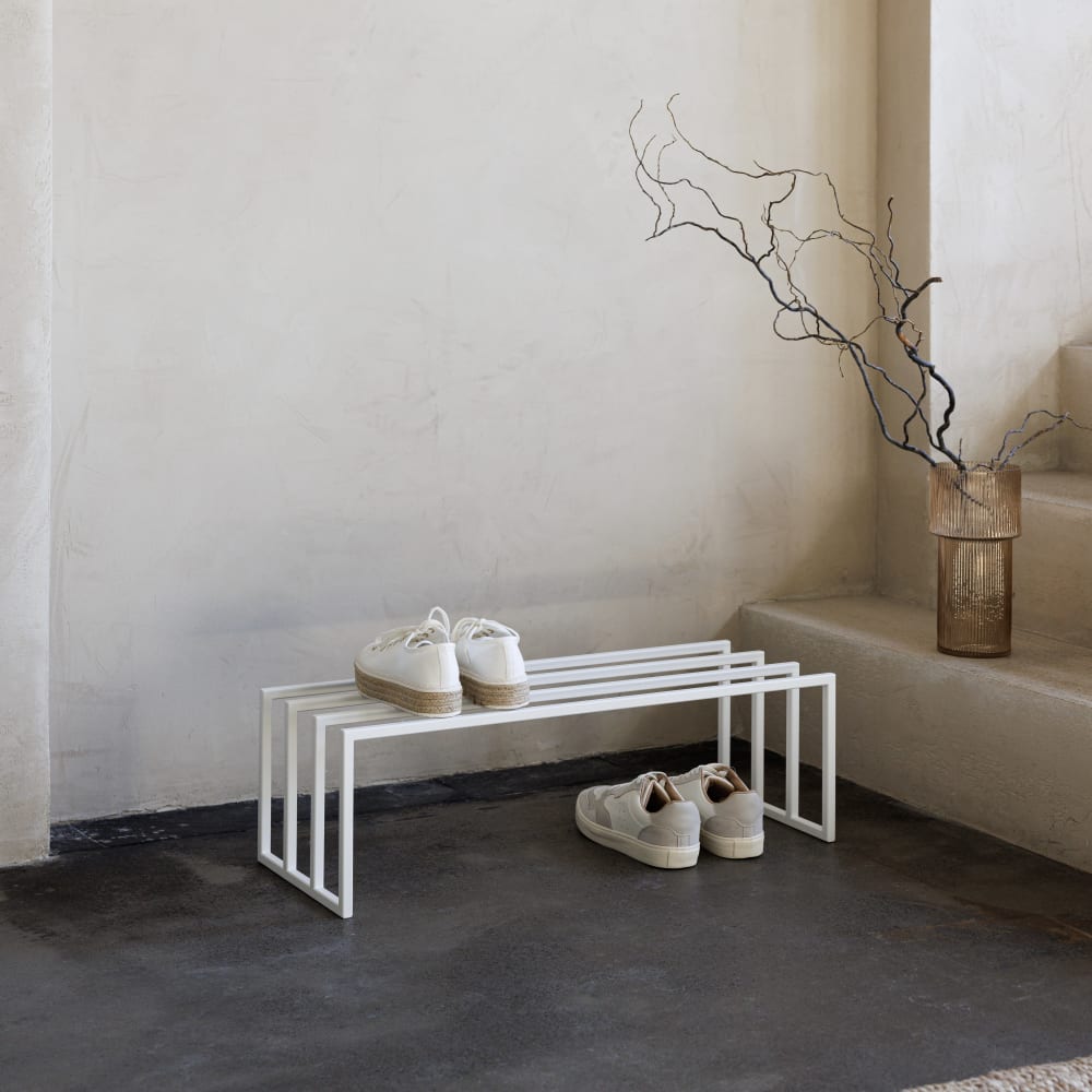 Schuhregal aus Metall, 80 x 30 cm, weiß - Maisons Du Monde
