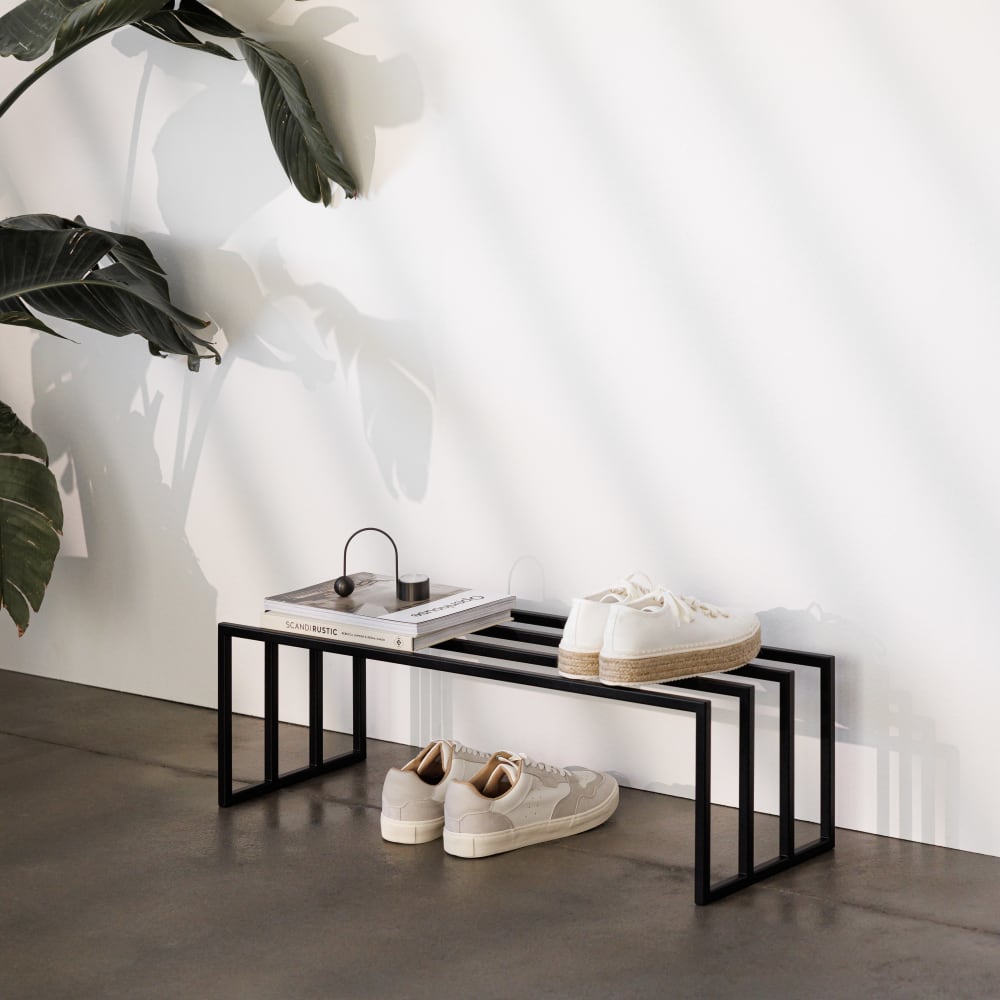 Schuhregal aus Metall, 80 x 30 cm, Schwarz - Maisons Du Monde