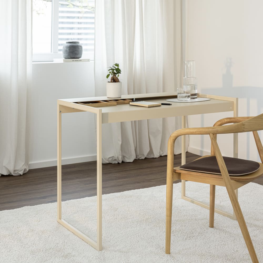 Schreibtisch aus Metall, 100x79x60 cm, beige - Maisons Du Monde