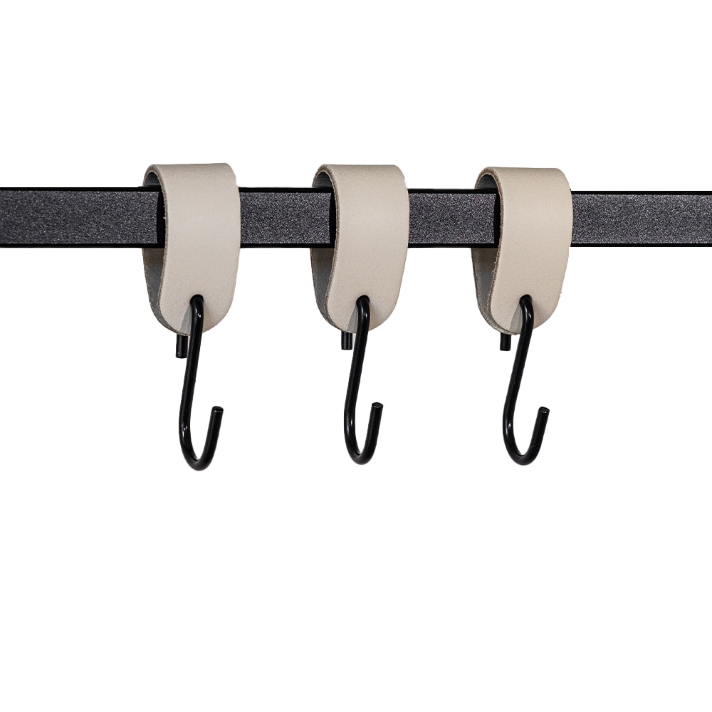 Metallbude 3er Set Garderobenhaken S-Haken, beige/schwarz style industrial - Metall