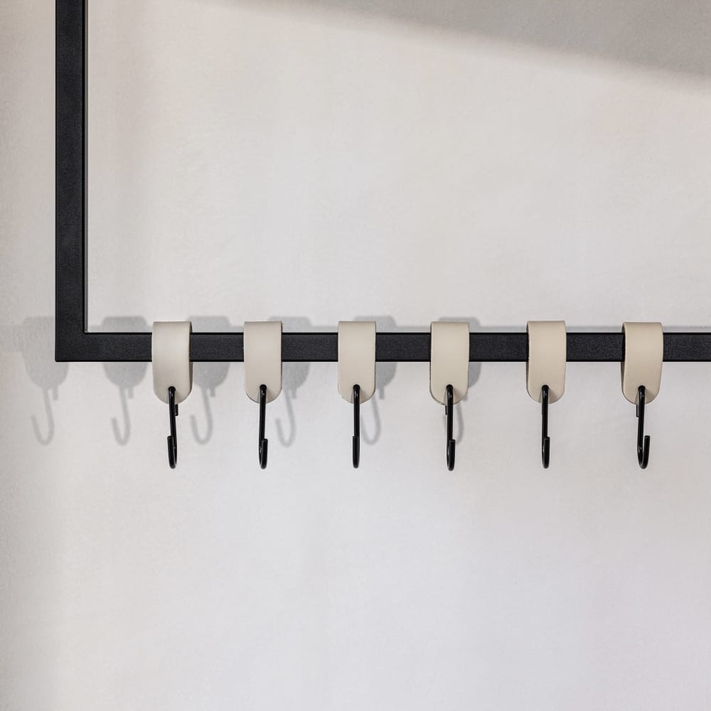 Crochets à vêtements x6, beige/noir - Maisons du Monde