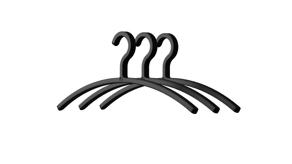 Cintres en plastique noir x6 — Beyit