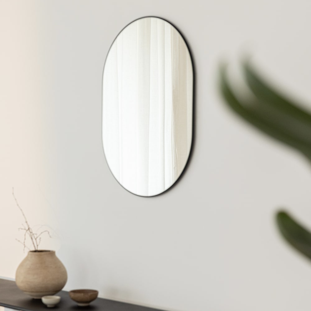 Wandspiegel aus Metall, 75x41 cm, schwarz - Maisons Du Monde