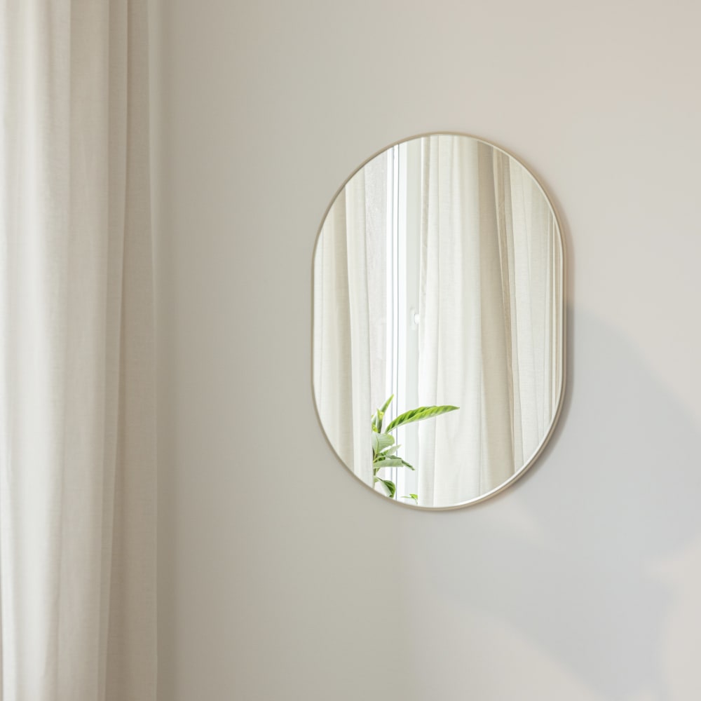 Wandspiegel aus Metall, 75x41 cm, beige - Maisons Du Monde