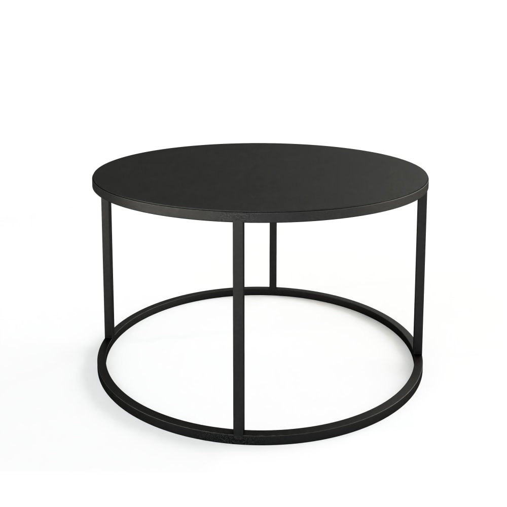 Table basse de salon en métal noir , Ø 60 / 35cm
