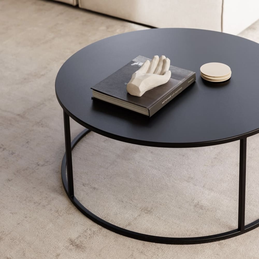 Couchtisch aus Metall, Ø 60 / 35cm, schwarz - Maisons Du Monde