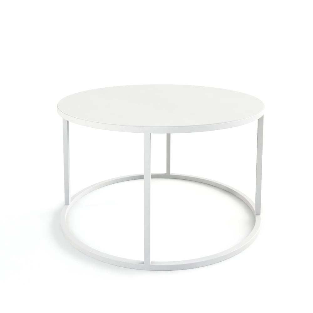 Table basse de salon en métal blanc,Ø 60 / 35cm