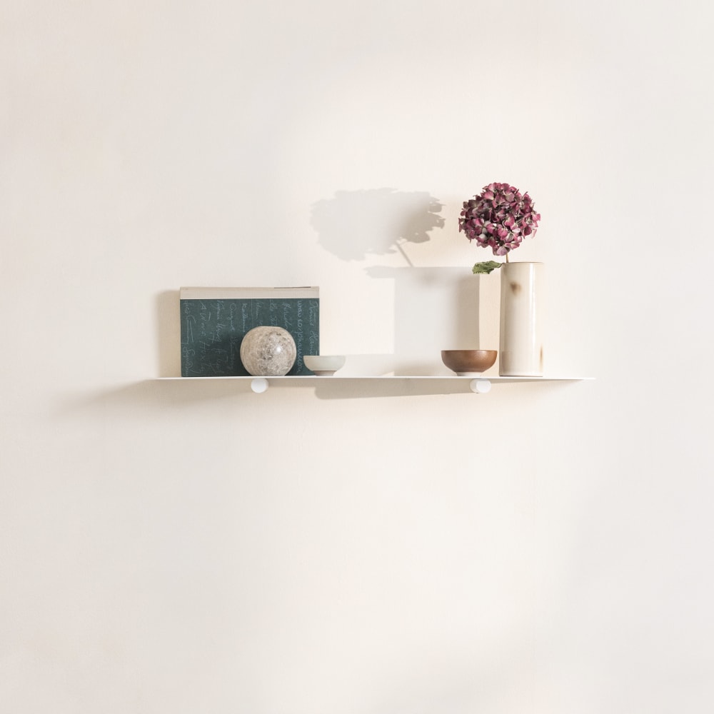 Etagère murale en acier blanc, 17 x 60 cm