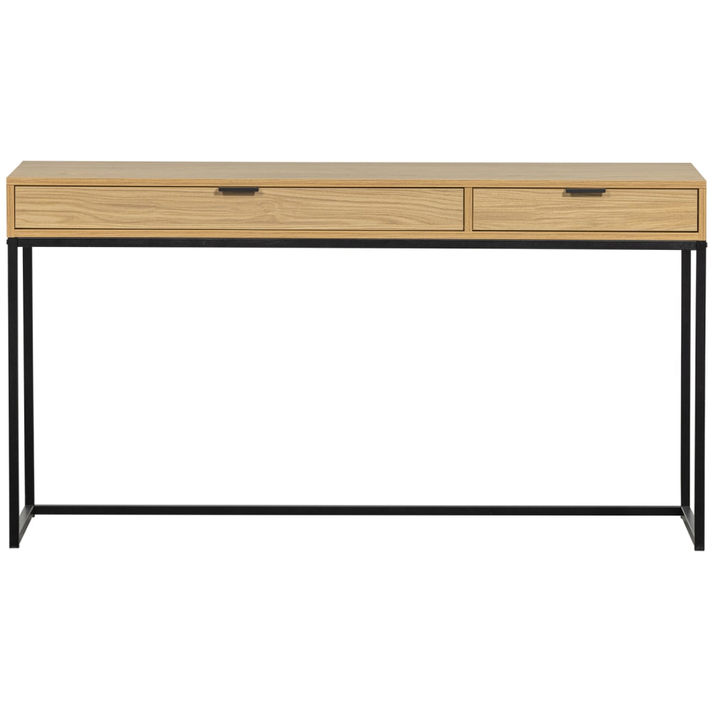 WOOOD Schreibtisch mit 2 Schubladen aus Kiefernholz, Braun style modern Braun