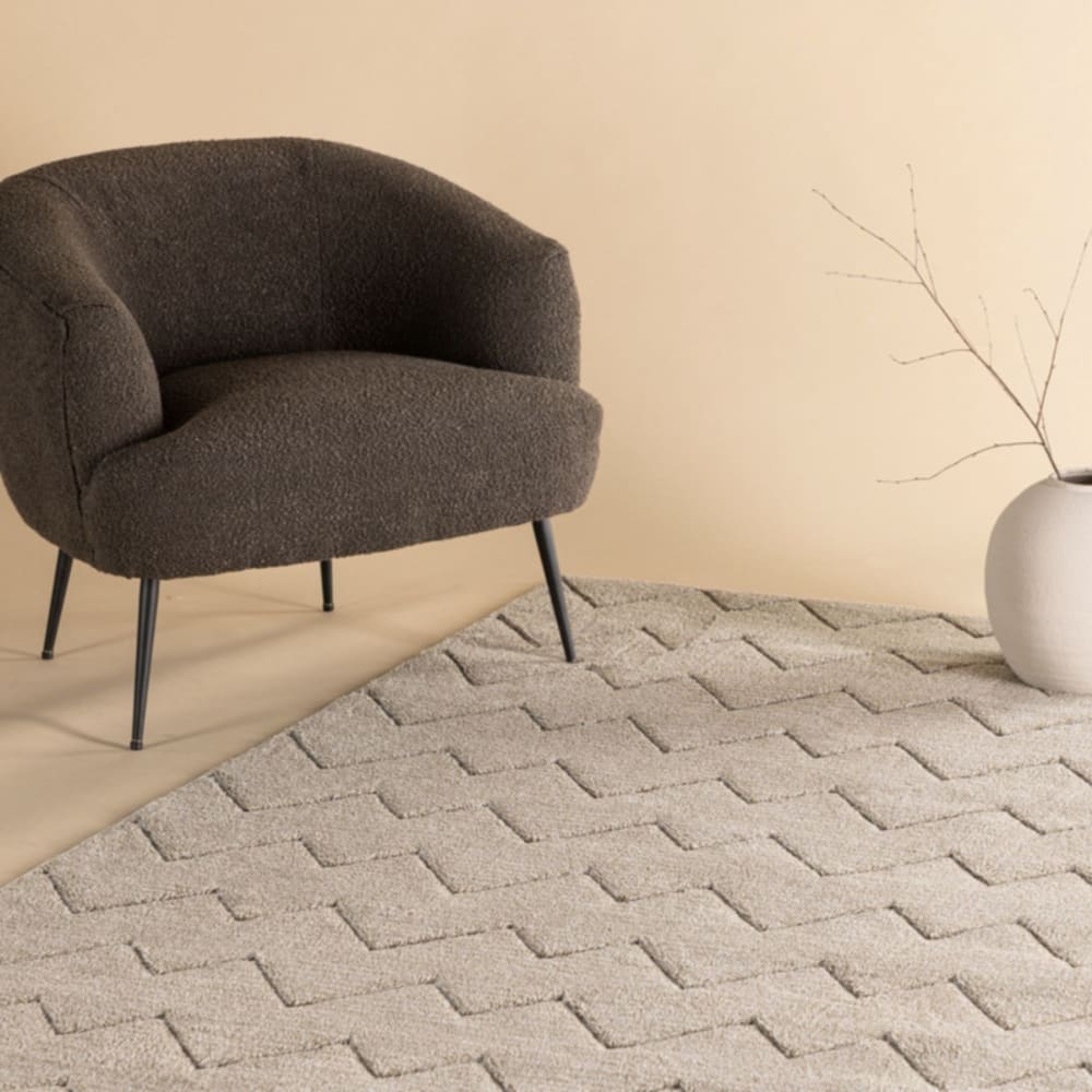 Tapis à motifs zig zag 200x290cm YAFF tissu marron 200x290x1.5cm — vue 3
