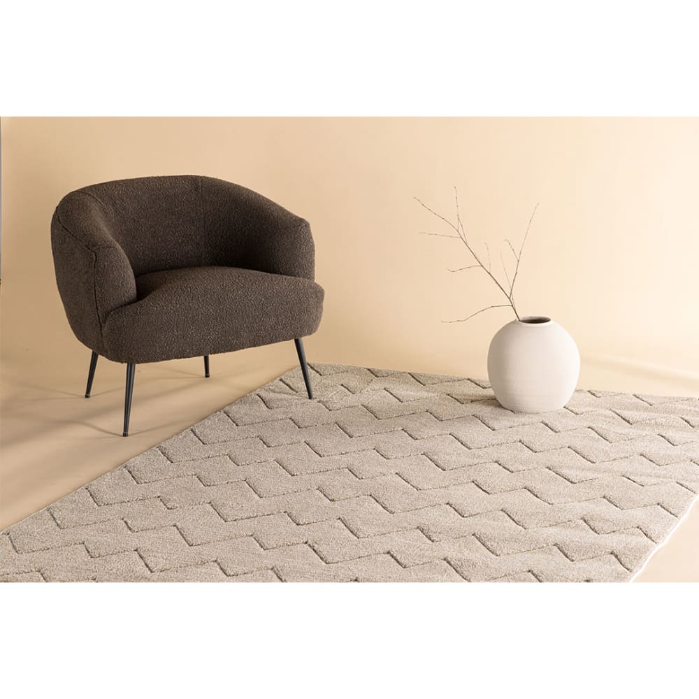 Tapis à motifs zig zag 200x290cm YAFF tissu marron 200x290x1.5cm — vue 4