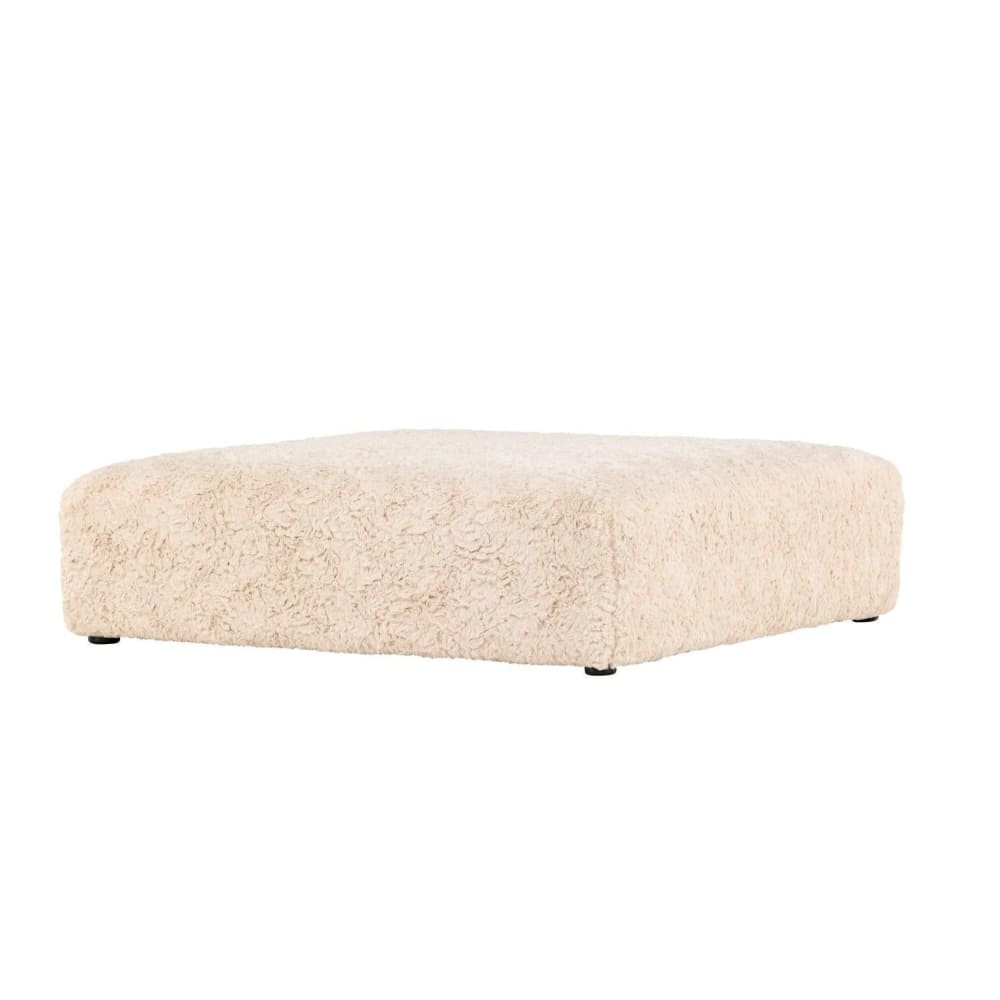 Vind Polsterhocker Frankie 100*100cm aus Kunstfell, beige style modern - Stoff