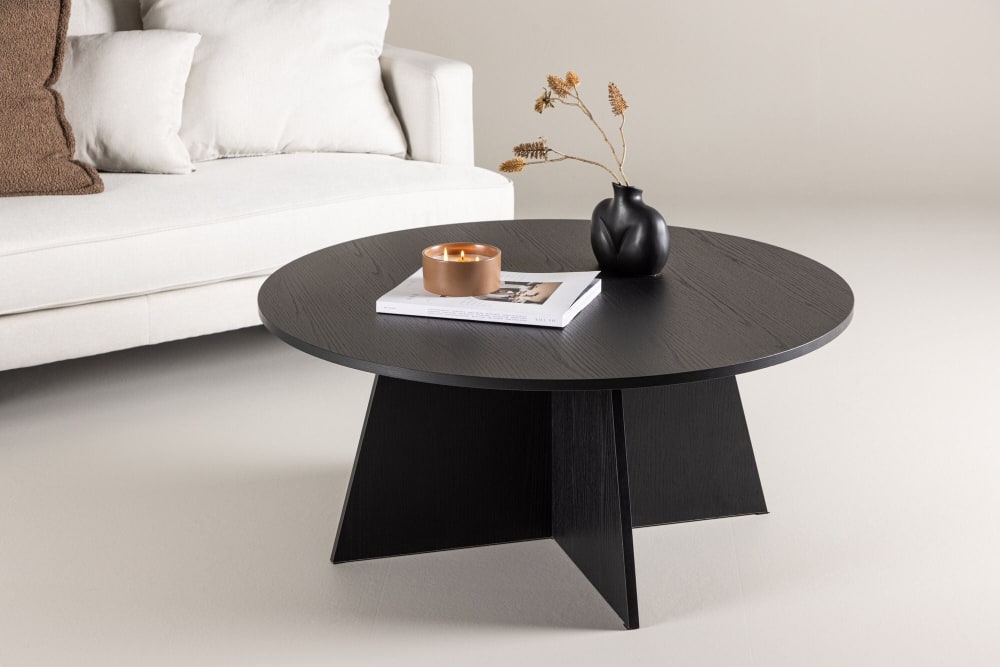 Couchtisch Ø100cm, Schwarz - Maisons Du Monde