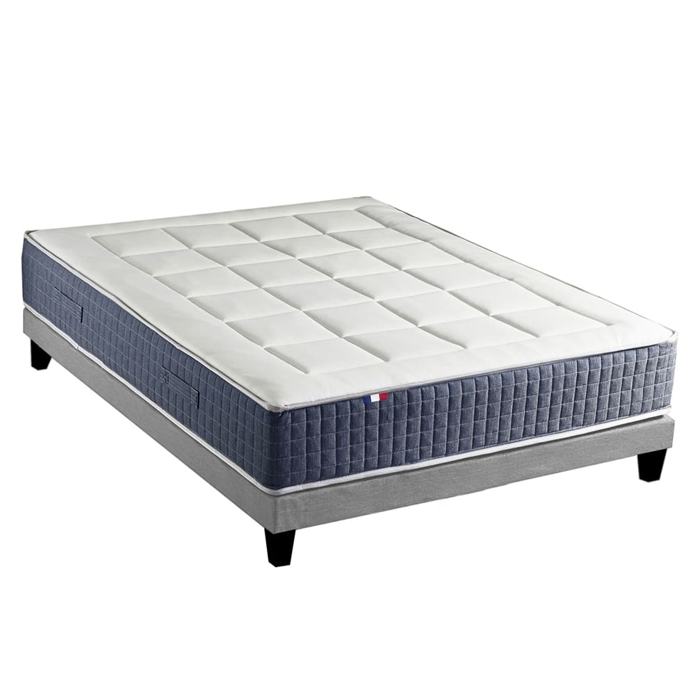 Ensemble matelas ressort 7 zones et mémoire forme sommier 160x200